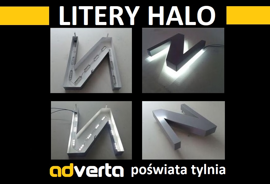 Efektowne litery podświetlane - świetlne do wnętrz - z delikatnym światłem Halo.