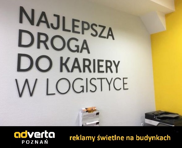 Litery niepodświetlane lakierowane 3d do wnętrz - z hasłem reklamowym.