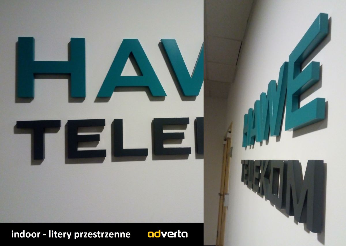 Bok liter przestrzennych 3d lakierowanych - do wnętrz. Poznań.