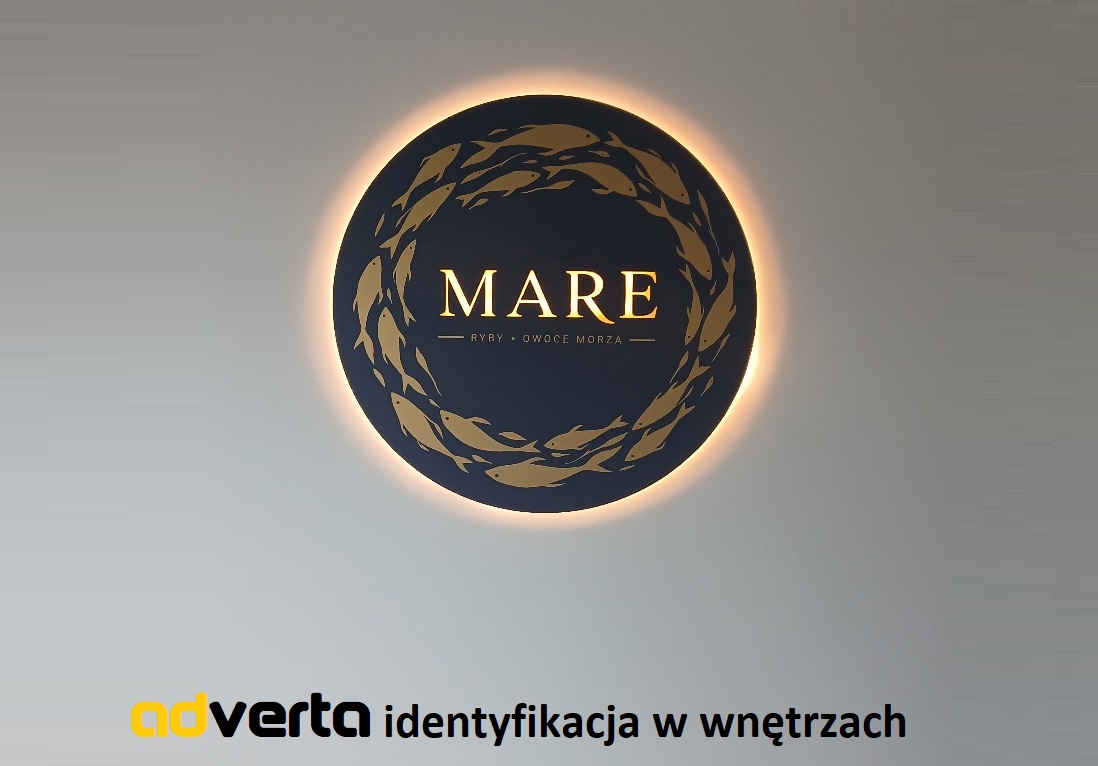Logo do wnętrz na ścianę - np. na recepcje - Adverta Poznań.