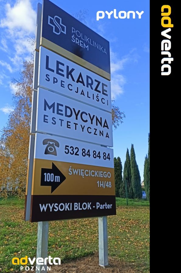 Pylon tablica Poznań Klinika 2.