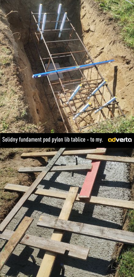 Profesjonalne zbrojony fundamentu pylonu lub tablicy - to my.