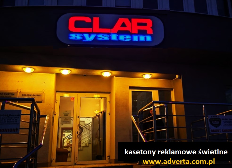 Kasetony reklamowe poznan - dla firmy porządkowej clar sewis.