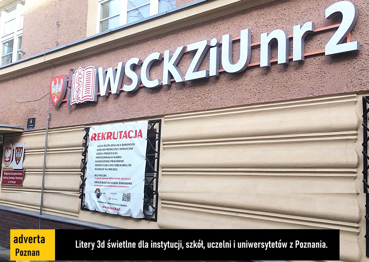 Litery 3d świetlne dla szkół, uczelni i uniwersytetów.