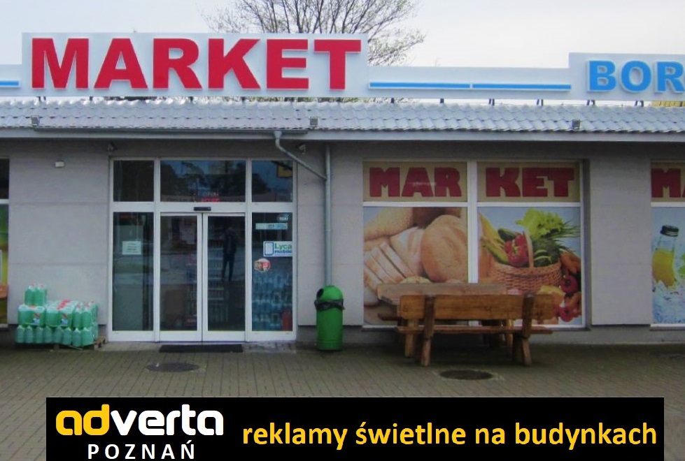 Litery świetlne 3d dla sklepu spożywczo-monopolowego.