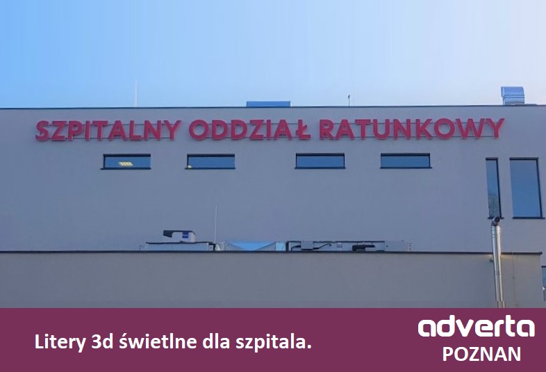 Szpital w Słubicach - litery 3d świetlne adverta.