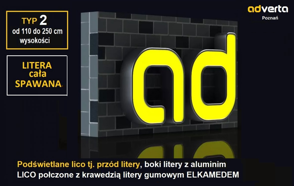Litery 3d świetlne z ELKAMEDEM - dla największych formatów liter świetlnych.