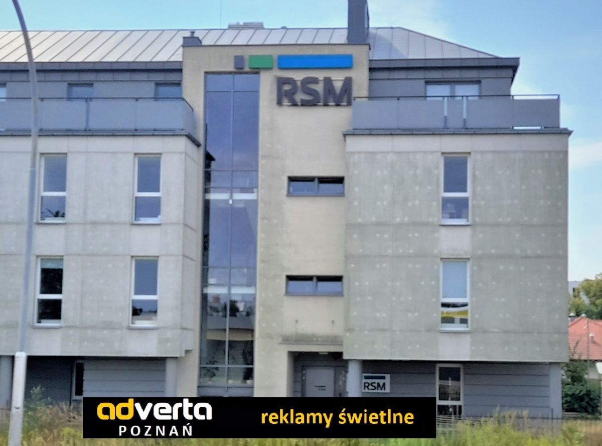 Litery 3d świetlne RSM biura rachunkowego - logo 1m wysokości.