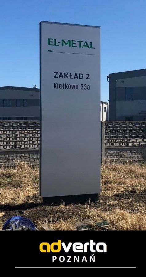 Pylon reklamowy wersja standardowa - z wyżłobionymi świecącymi tekstami / logo