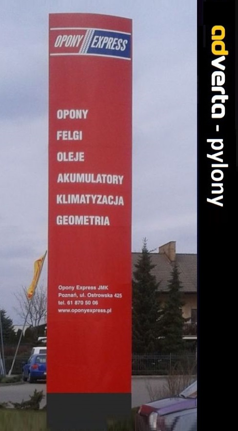 Pylon reklamowy aluminiowy - niepodświetlany.