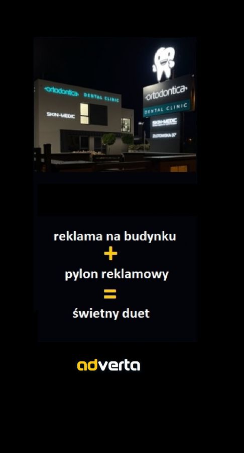 Pylony i reklamy na budynkach - to dobrany duet!