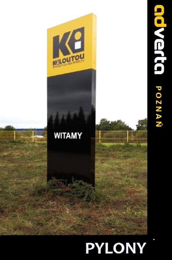 Pylony niepodświetlane jednopanelowe z Poznania.