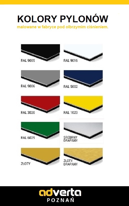 Podstawowy budulec pylonów reklamowych to dibond aluminiowy - u nas niemieckiej produkcji.