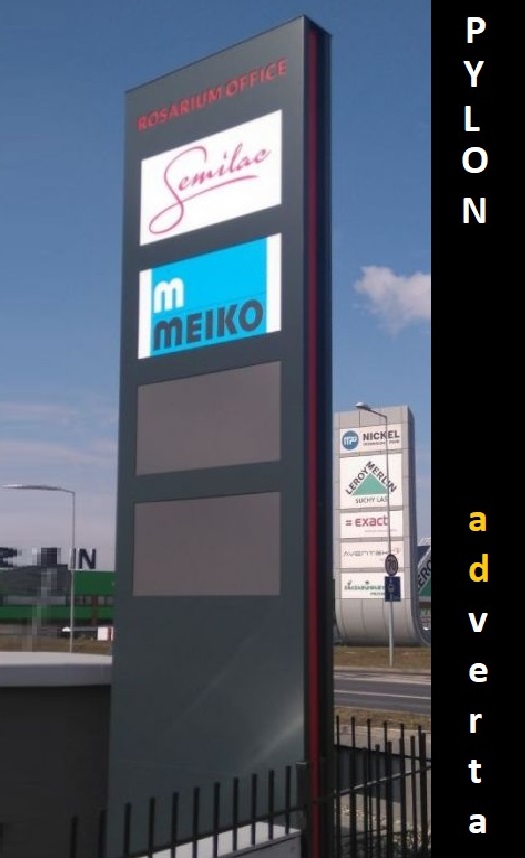 Pylony Rosarium - profesjonalne pylony również z podświetleniem bocznym.