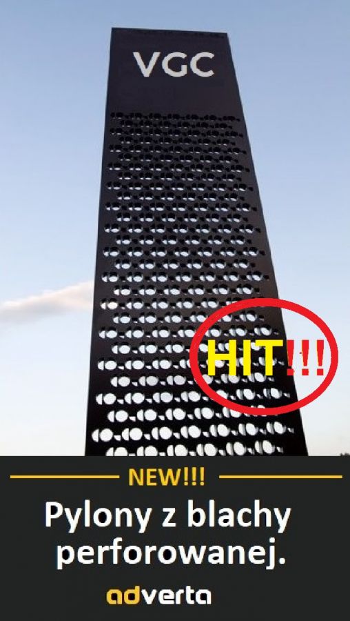 Pylony reklamowe z blachy perforowanej z Poznania! Nietypowy pylon.