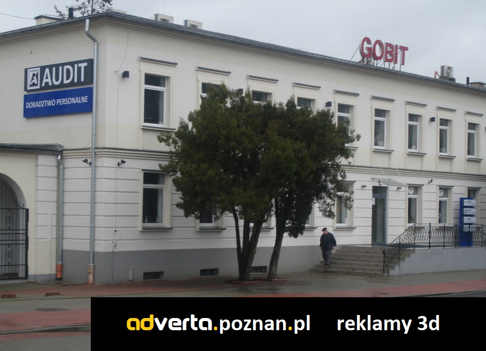 Szyldy i kasetony reklamowe Poznań Audit.