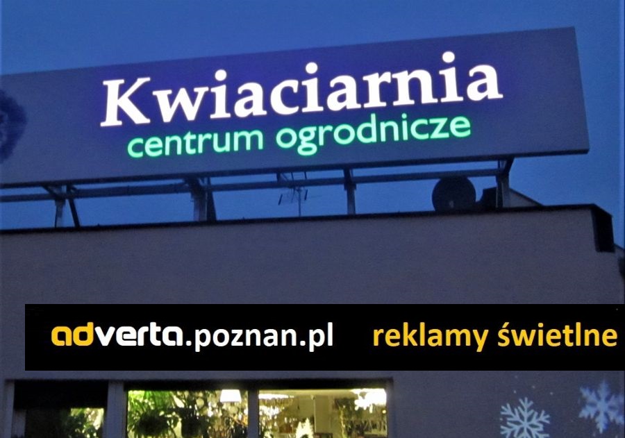 Szyldy sklepy - kwiaciarnia Poznań.