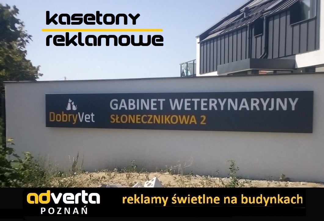 Kasetony reklamowe świetlne poznań - litery frezowane świetlne - dla sympatycznych Państwa weterynarzy.