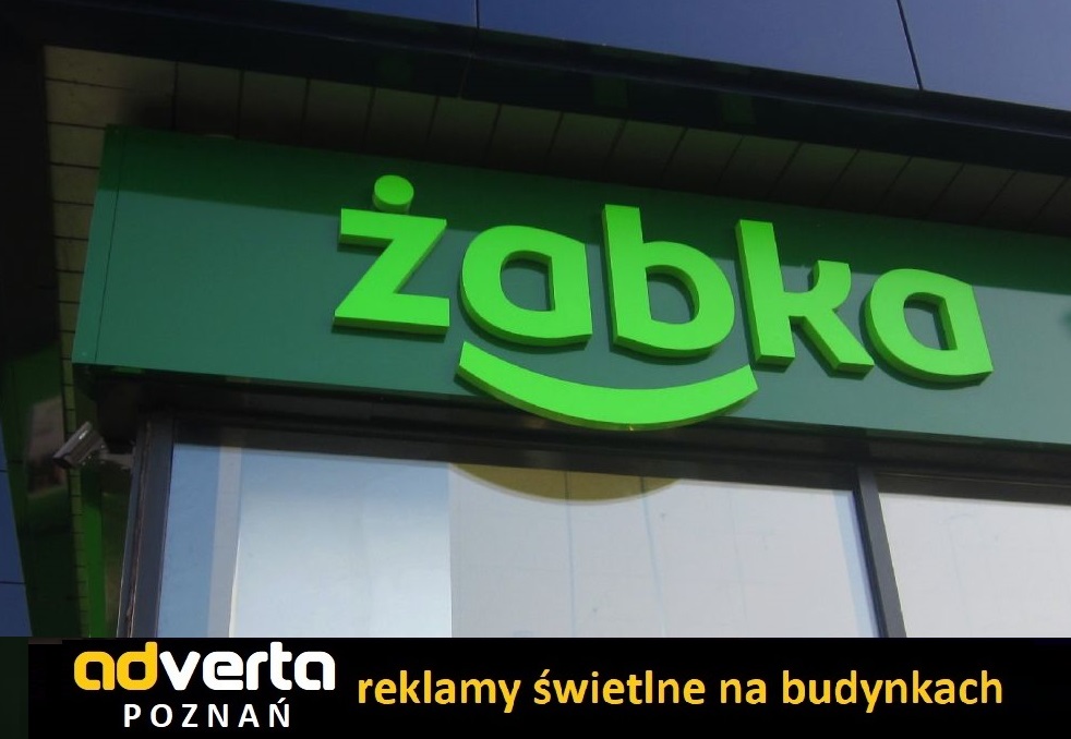Szyldy reklamowe żabka Poznań.